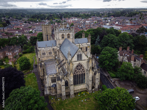 Aerial view of Ripon Cathedral, Yorkshire, England