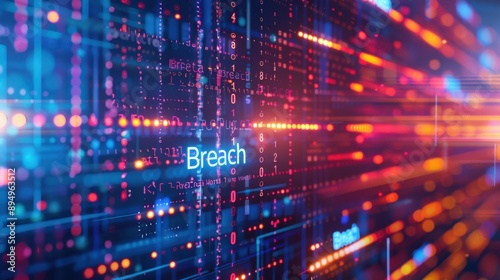Computer screen showing Data Breach alert, Identity Theft, cybersecurity threat