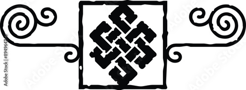 Celtic Square Stamp - Spiral Lines, Viking Knot