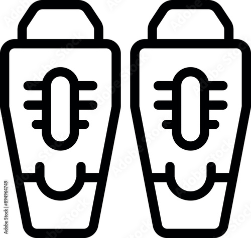 Line art icon illustration of a car keyless remote control system for locking and unlocking a vehicle