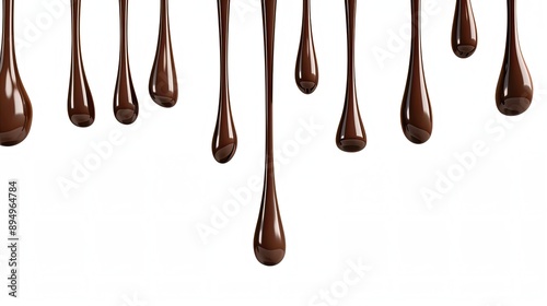 Dripping Chocolate Isolated on White Background