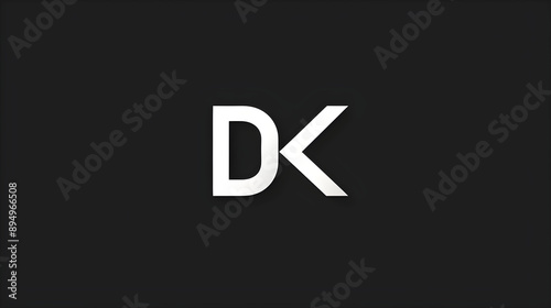 Wallpaper Mural DK monochromatic logo: modern typography creating a structured and bold statement Torontodigital.ca