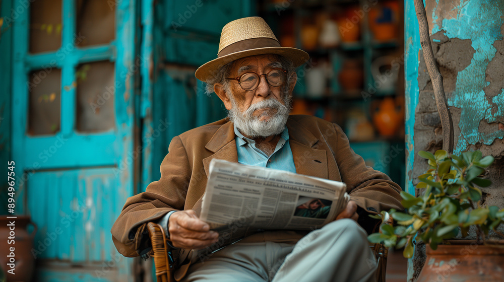 man with a bag read newspaper man with a bag read newspaper