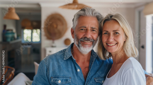 A Shared Journey: A Middle-Aged Couple Captures a Memorable Moment