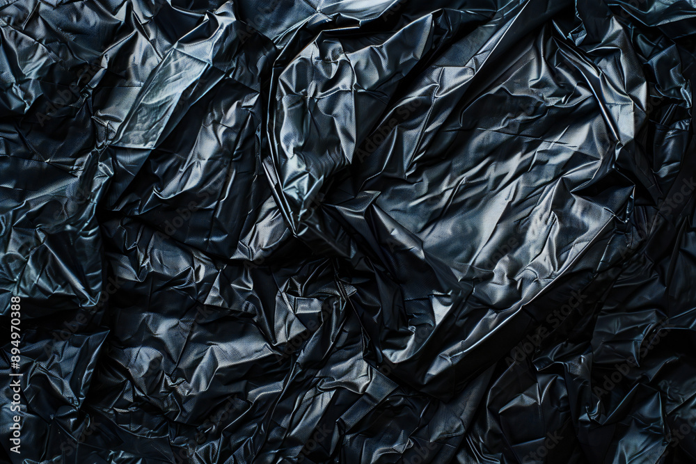 full frame abstract background of crumpled black plastic film bag full frame abstract background of crumpled black plastic film bag