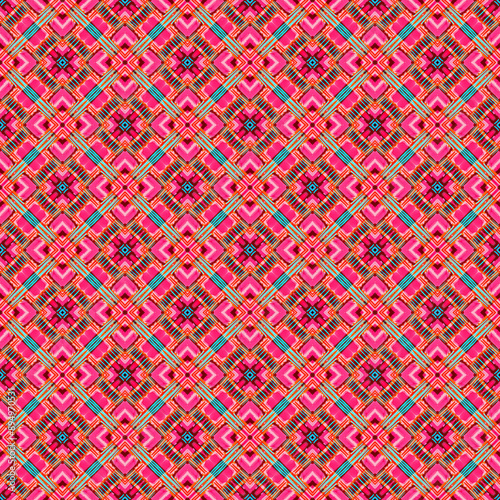 pink, ikat, fabric abstract seamless pattern. design for background, wallpaper, carpet, clothing, batik, textile, embroidery, sarong, interior, floor, curtain, printing