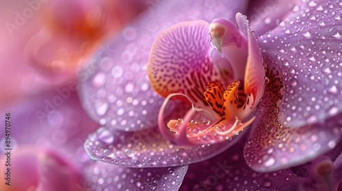 close up of a pink orchid