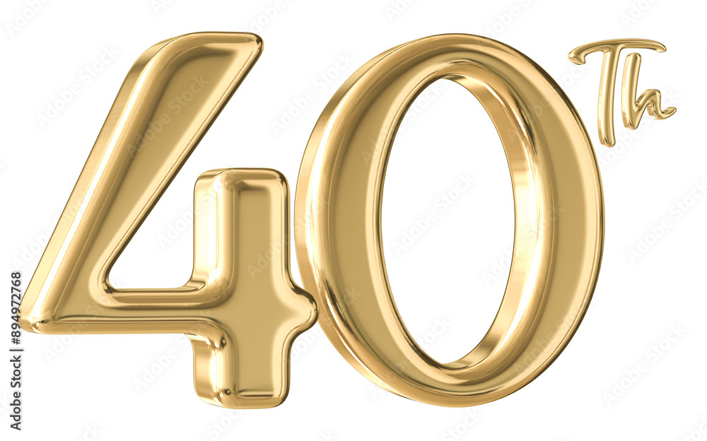 40th Anniversary Gold Number 3D 40th Anniversary Gold Number 3D