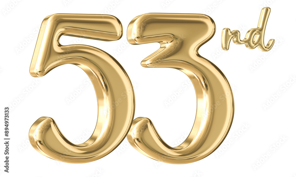 53rd Anniversary Gold Number 3D 53rd Anniversary Gold Number 3D