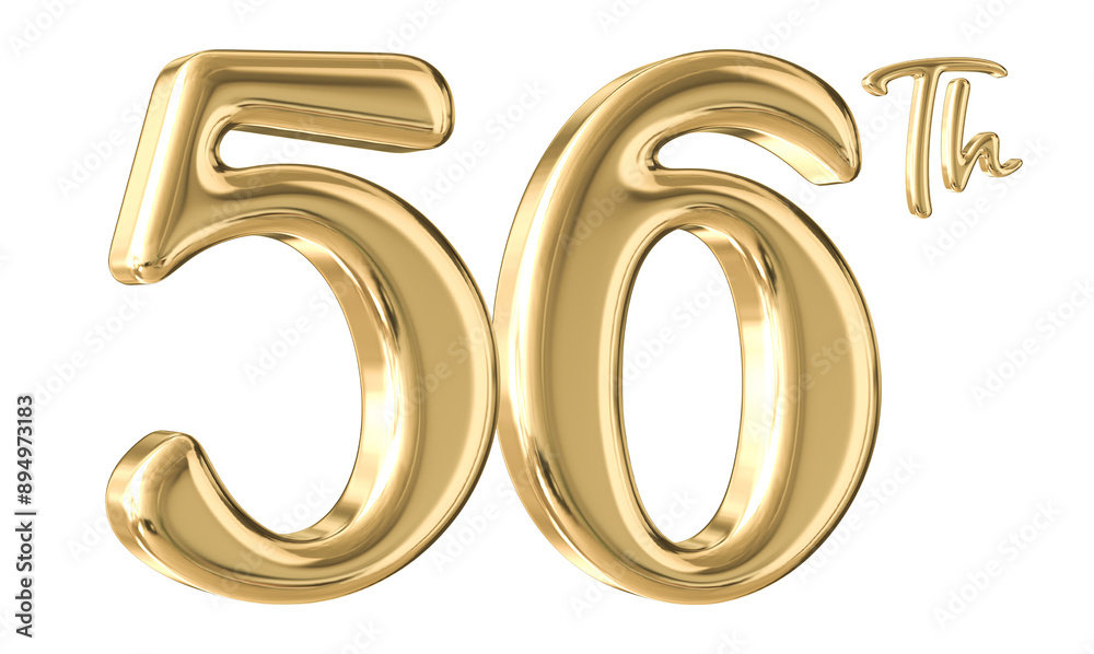 56th Anniversary Gold Number 3D 56th Anniversary Gold Number 3D