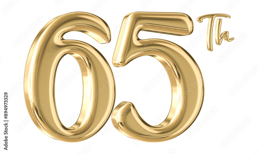 65th Anniversary Gold Number 3D 65th Anniversary Gold Number 3D
