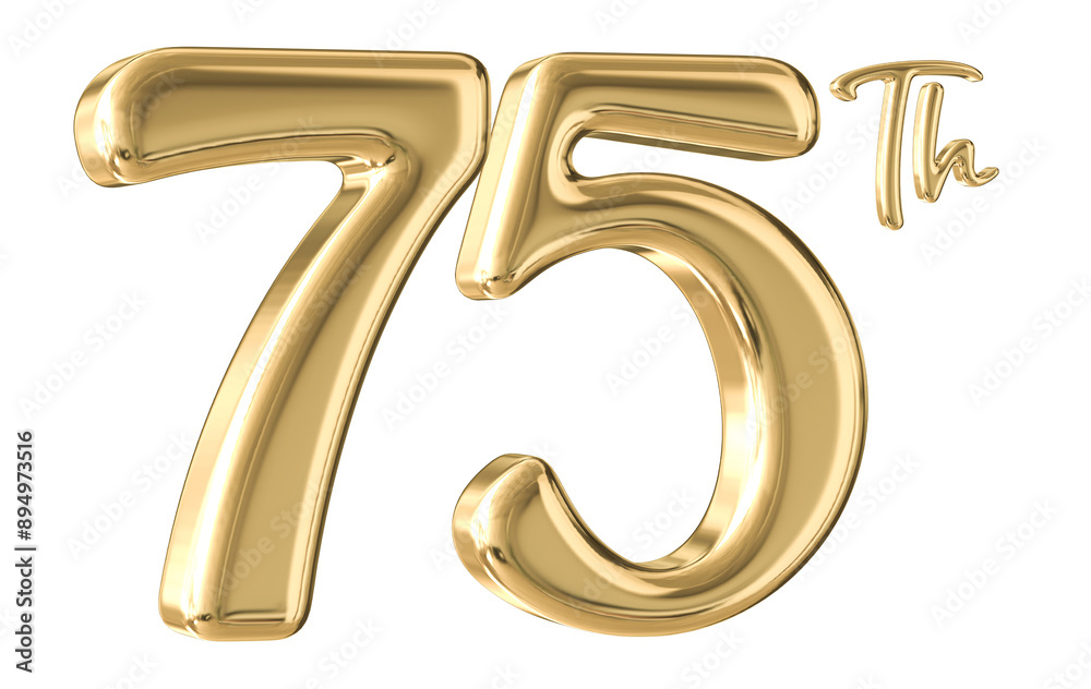 75th Anniversary Gold Number 3D 75th Anniversary Gold Number 3D
