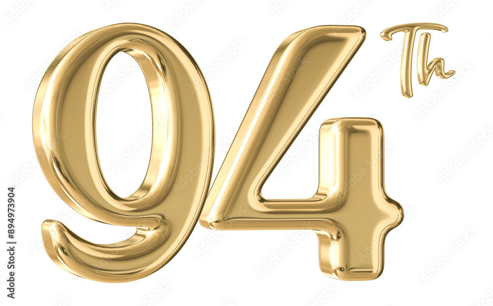 94th Anniversary Gold Number 3D 94th Anniversary Gold Number 3D