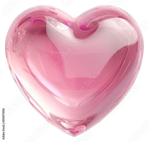 PNG  Glossy pink heart shape photo