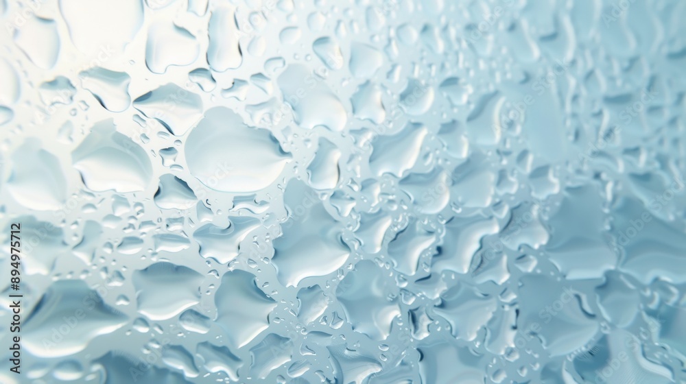A close up of water droplets on a window. The droplets are scattered all over the glass, creating a hazy and blurry effect A close up of water droplets on a window. The droplets are scattered all over the glass, creating a hazy and blurry effect