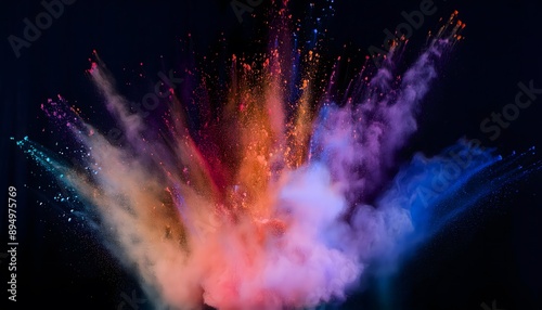 Dynamic Colorful Explosion: Vibrant Burst Against Dark Background | Creative and Exciting 