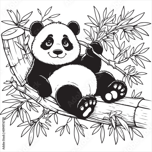 panda and bamboo