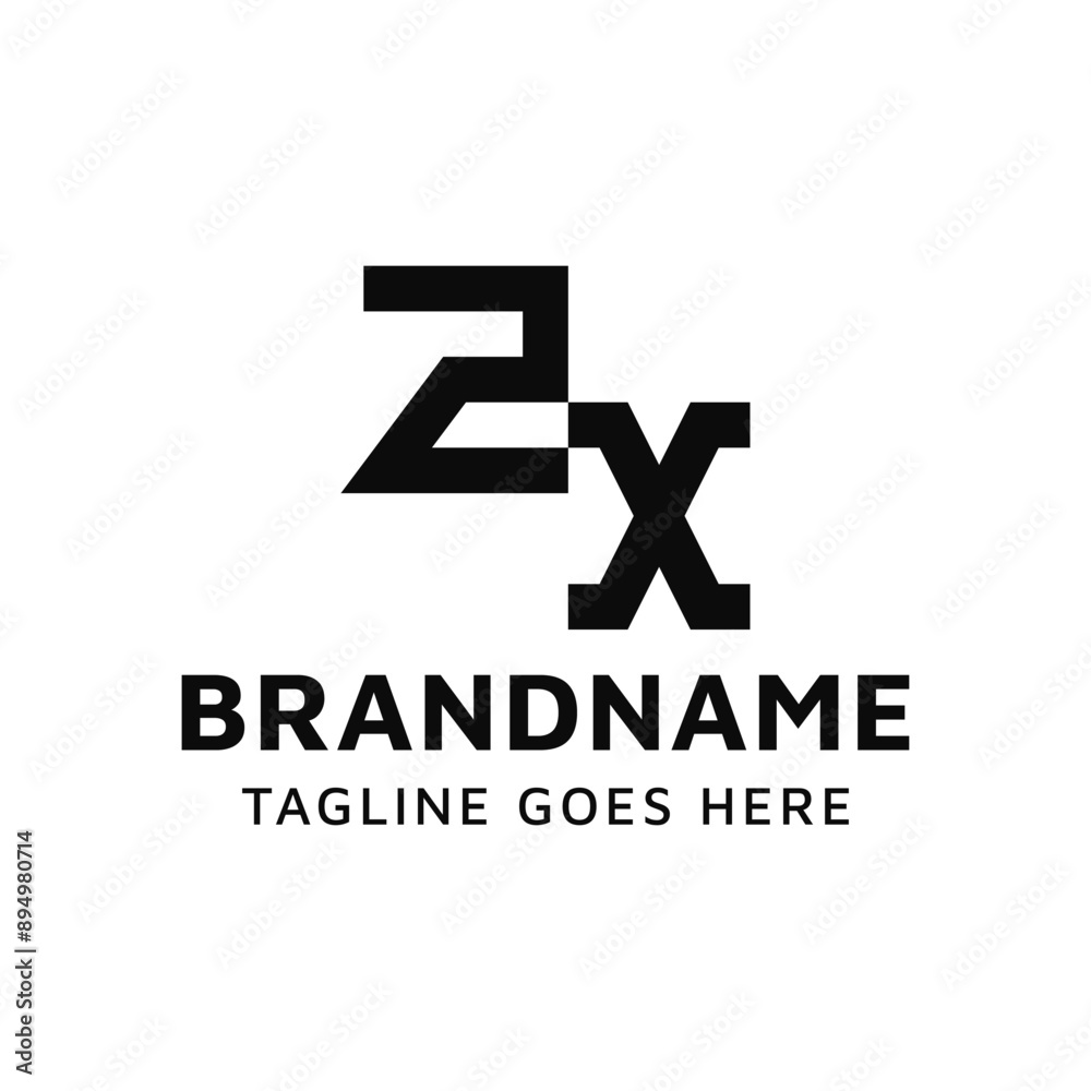 Obraz premium Letters ZW Monogram Logo Set, suitable for any business with WZ or ZW initials