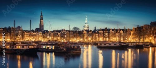Amsterdam Canal at Twilight