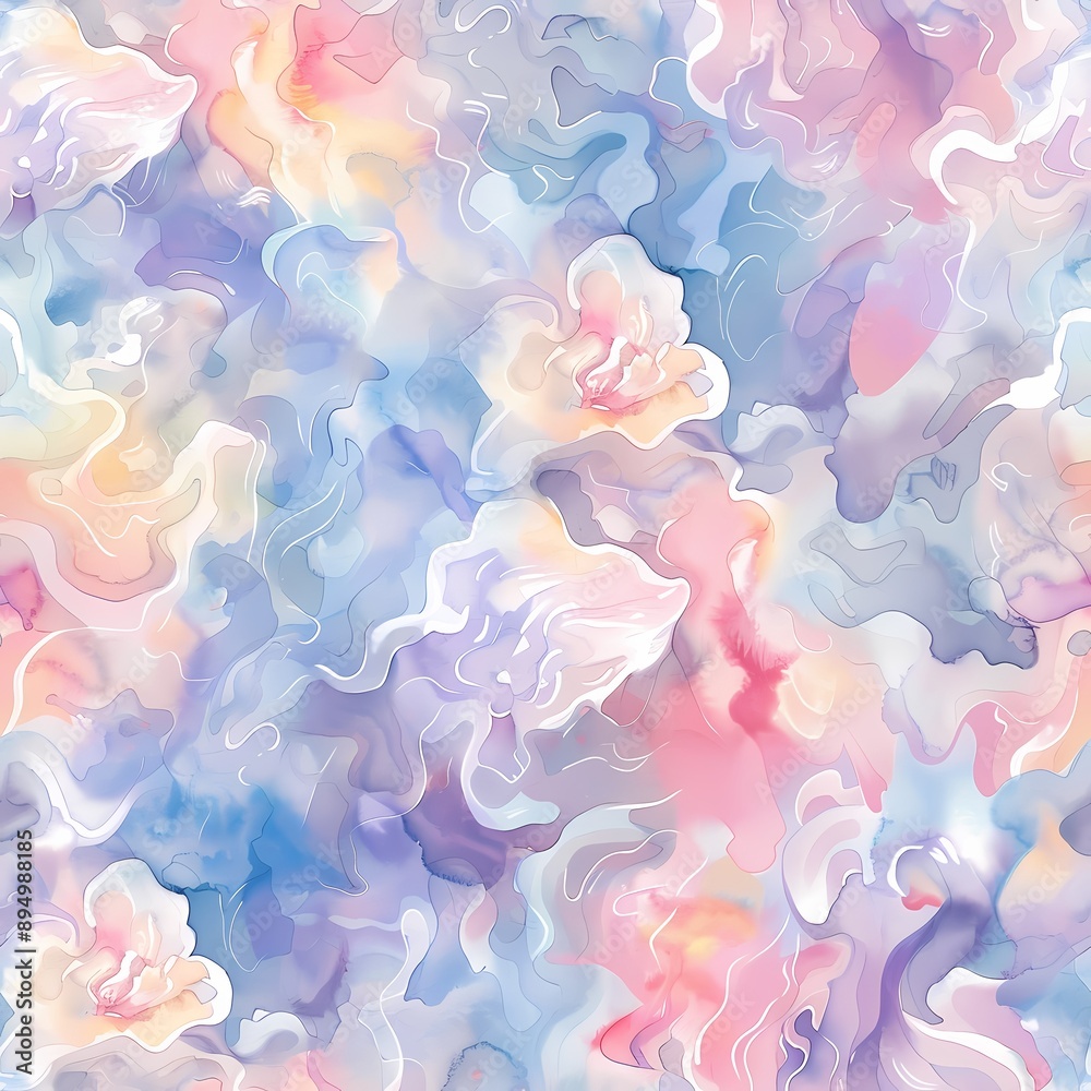 Fototapeta premium Abstract Watercolor Floral Pattern
