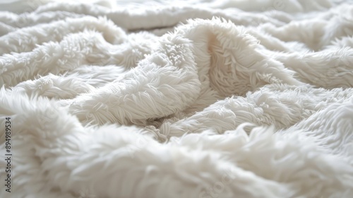 Detailed observation of light colored fluffy bedding