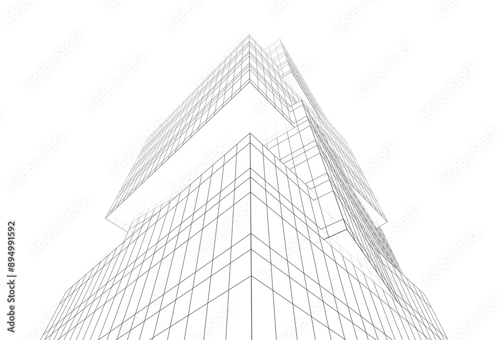 Modern building architectural 3d rendering 3d illustration Modern building architectural 3d rendering 3d illustration