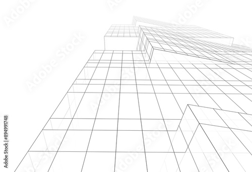 Modern building architectural 3d rendering 3d illustration