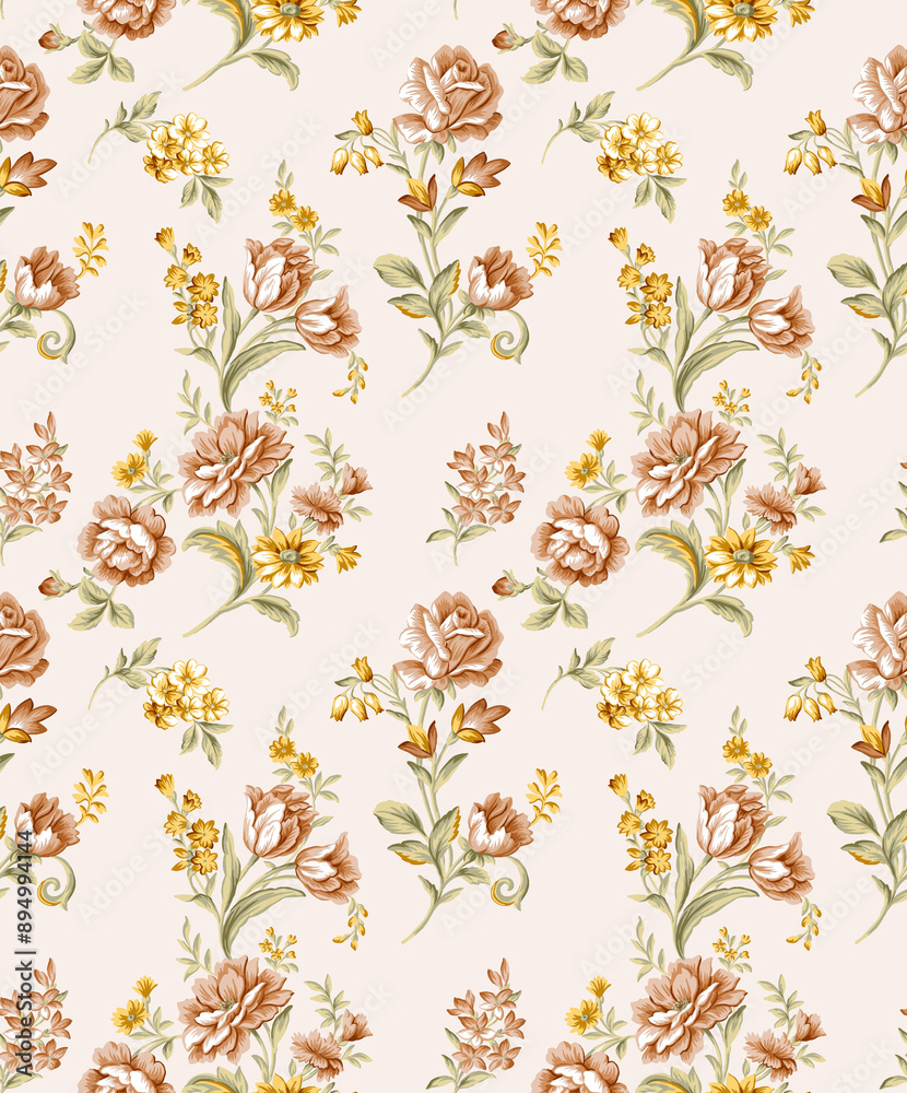 Floral,Rose,Elegant,Seamless,Pattern
