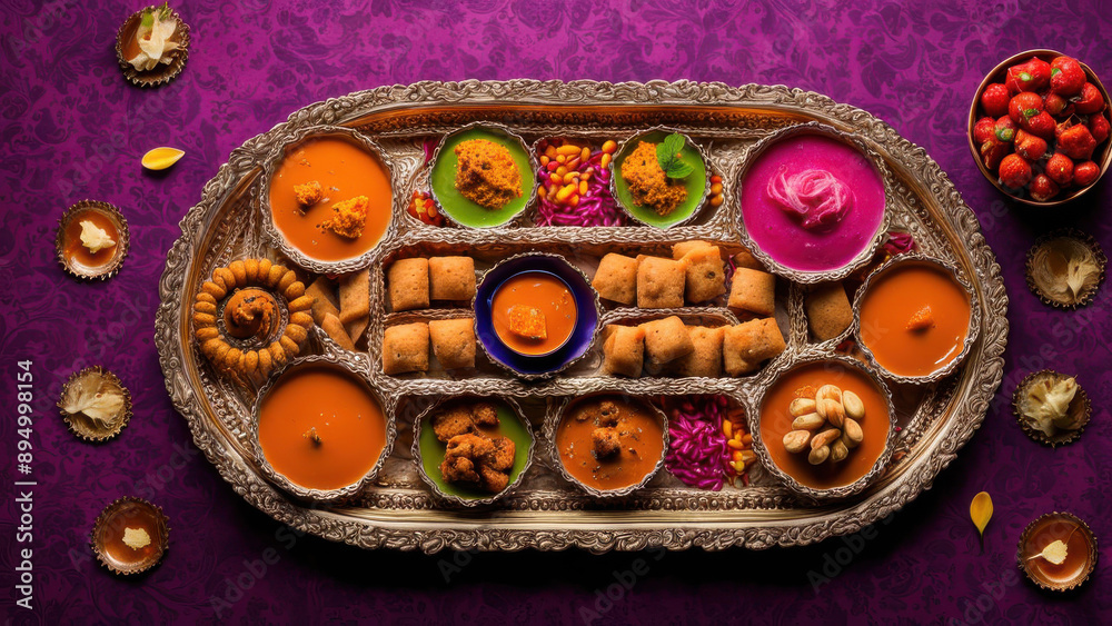 Traditional Diwali sweets arranged on a decorative platter Traditional Diwali sweets arranged on a decorative platter