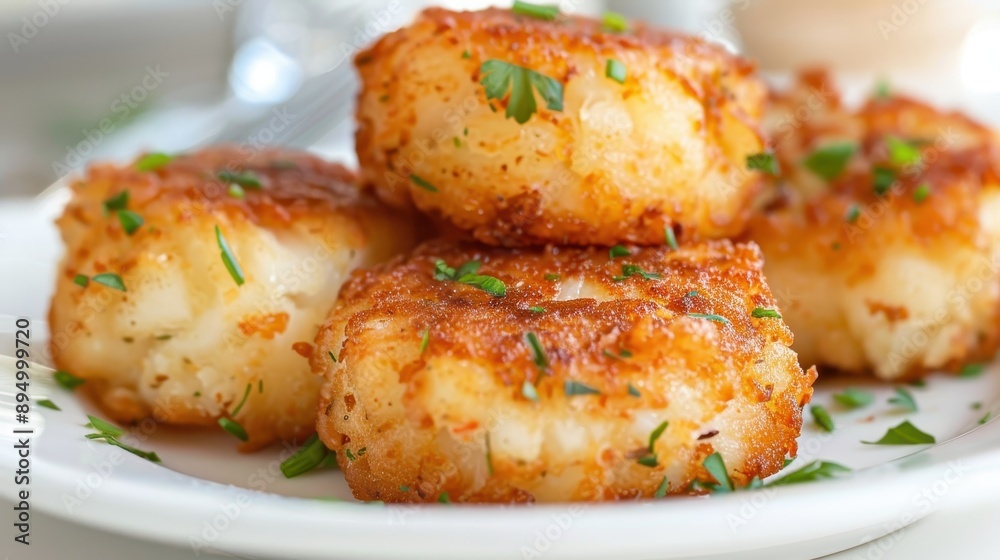 A plate of fried food with parsley on top A plate of fried food with parsley on top