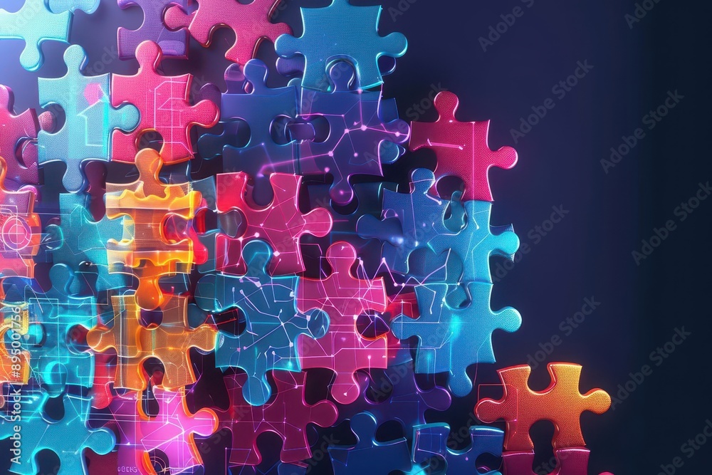 AbstractArtistic A vibrant, artistic depiction of interconnected puzzle pieces forming intricate graphs, symbolizing the complexity and creativity in data analysis AbstractArtistic A vibrant, artistic depiction of interconnected puzzle pieces forming intricate graphs, symbolizing the complexity and creativity in data analysis