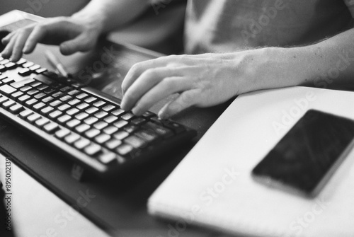developer typing on a keyboard