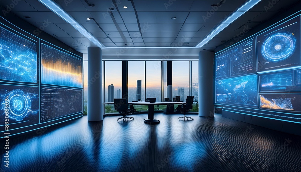 Cutting-edge office space with touch screens and smart boards for ...