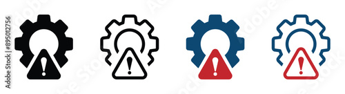 Troubleshoot filled and line vector icons set. Troubleshoot icon designs