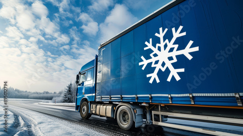 Cold Chain Logistics - A cold chain truck with a good cold storage/freezer reserve on the move

