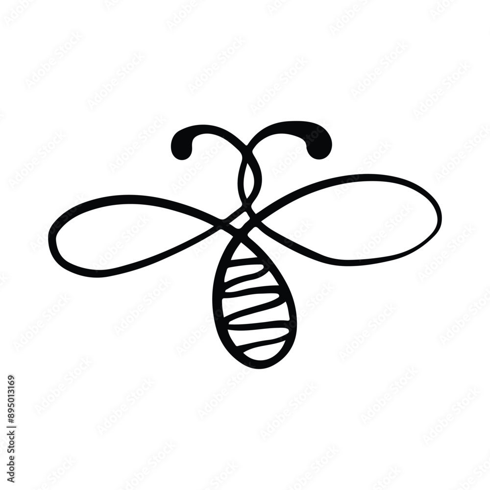 Honey bee icon. Vector illustration isolated on a white background ...