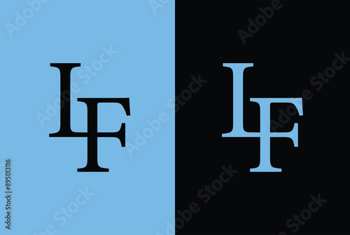 Quadro su tela LF or FL Letter Initial Logo Design, Vector Template