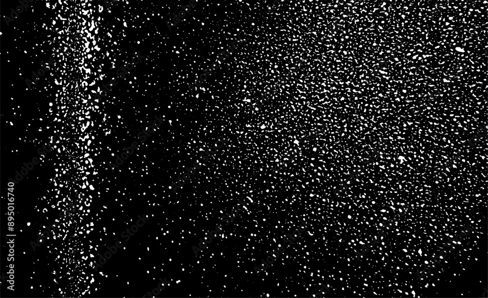 Obraz premium Snow, stars, fairy twinkling lights, rain drops on black background. Abstract vector noise. Small particles of debris and dust. Distressed uneven grunge texture overlay. 