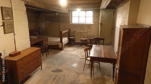 The rooms could contain standard furniture such as tables, chairs, beds and wardrobes. Also in the bunker there was special equipment for communications and security, as this was important for command