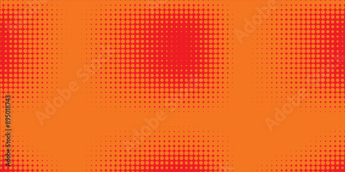 Dots halftone orange color pattern gradient texture with technology digital background. Dots pop art comics with summer background.
