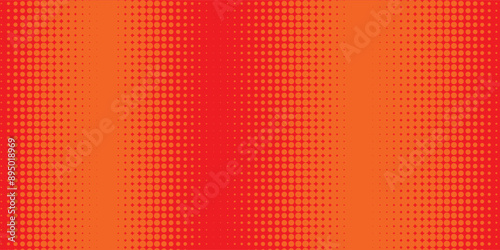 Dots halftone orange color pattern gradient texture with technology digital background. Dots pop art comics with summer background.
