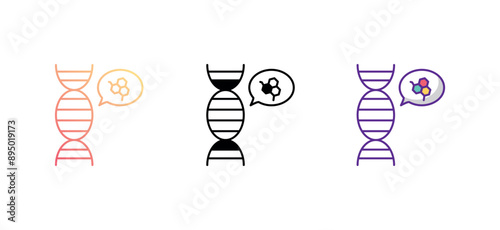 DNA helix icon design with white background stock illustration