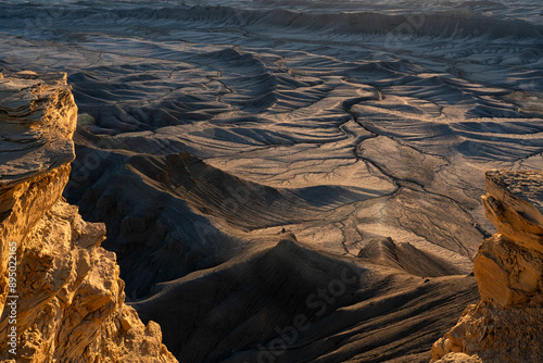 Moonscape Overlook overlooks Utah's Blue Valley. It is called this due to the lunar appearance of the valley; Hanksville, Utah, United States of America