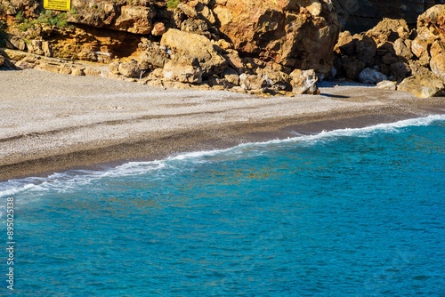 View over beach with turquoise water photo