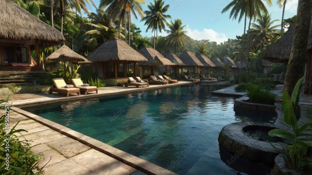Fototapeta premium beach with palm trees