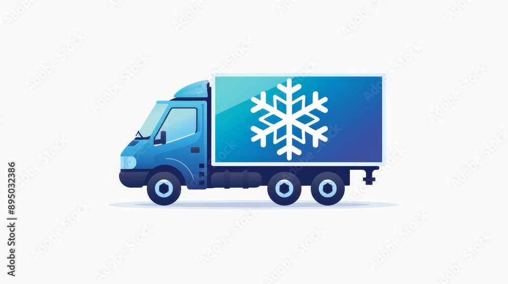 Cold Chain Logistics - refrigerated/frozen truck illustration Cold Chain Logistics - refrigerated/frozen truck illustration