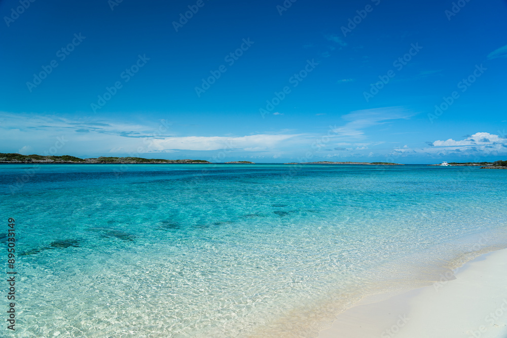 The clear blue waters of the Caribbean Sea The clear blue waters of the Caribbean Sea