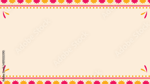 Mexican Pattern Border Design, Abstract Mexican Ornament Frame Background Vector