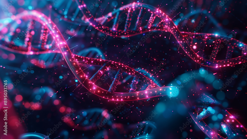 Futuristic DNA and AI Neural Network Futuristic DNA and AI Neural Network