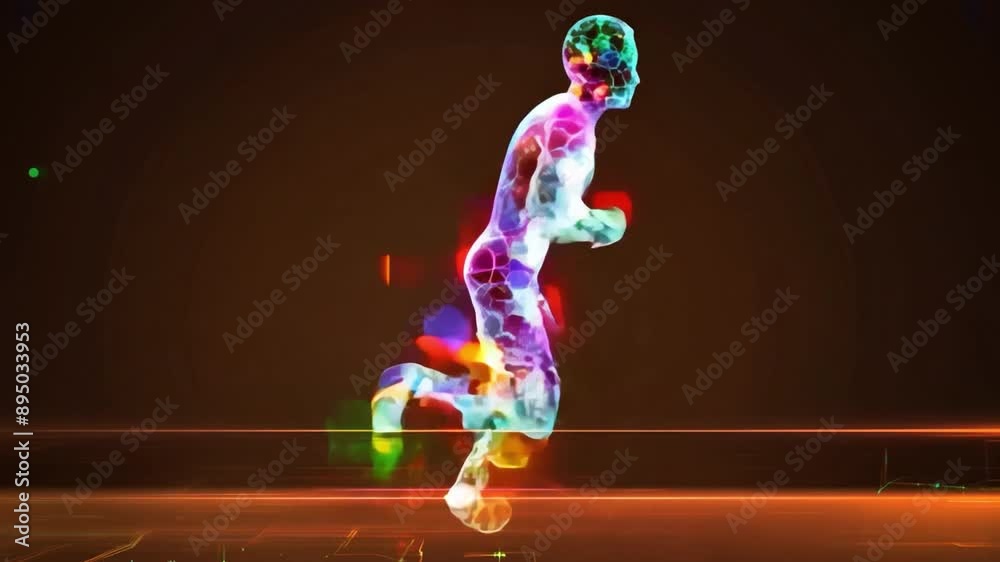 Full-color molecule running guy Full-color molecule running guy